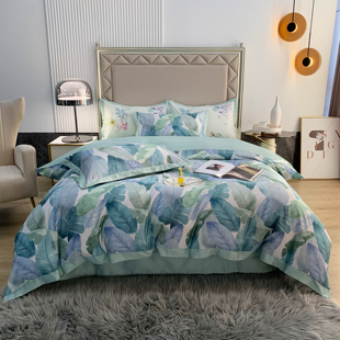 轻奢高级感长绒棉四件套100%棉被套80支裸睡级新疆棉套件四季 适用