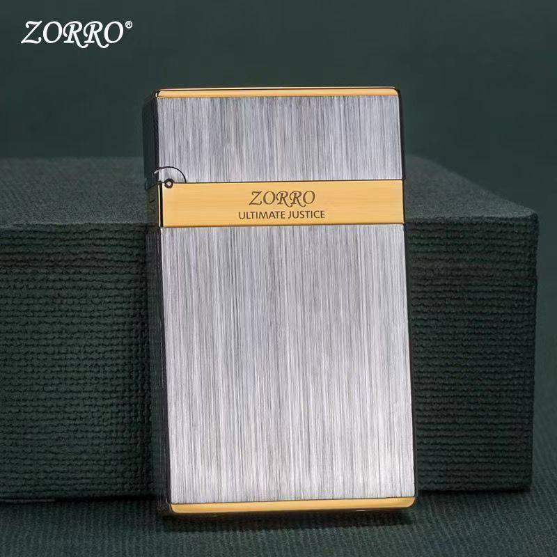ZORRO佐罗Z552朗声纯黄铜拉丝工艺煤油打火机叮声钢琴音不沾指纹