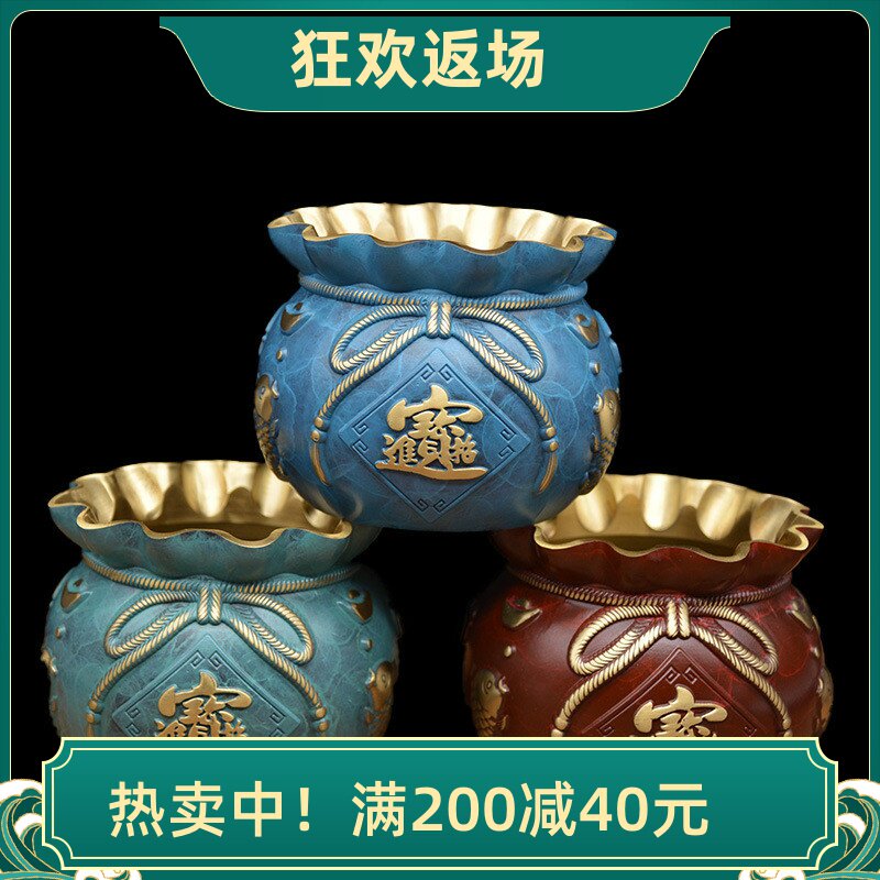 黄铜压铸彩绘招财进宝福袋礼品