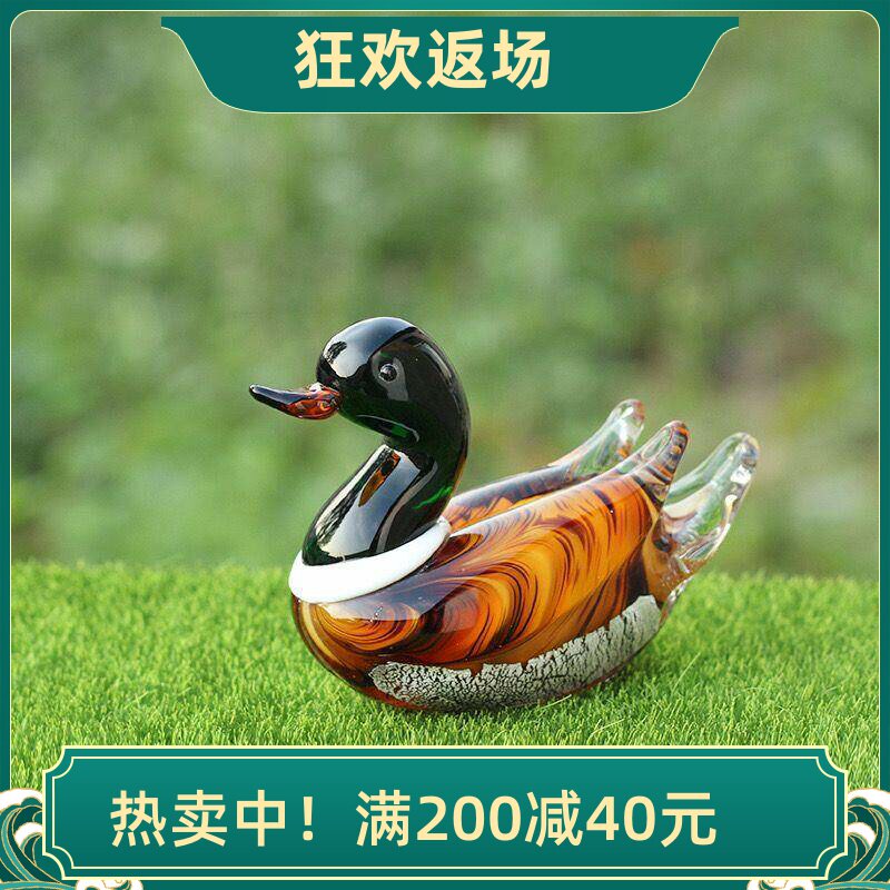 琉璃鸳鸯摆件婚庆礼品客厅装饰