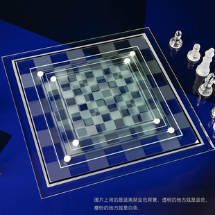 国际象棋套装 高档大小号水晶玻璃国际象棋 学生初学者成人便携式