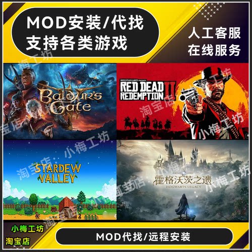 MOD代安装 支持人工远程 星露谷物语 博德之门3 荒野大镖客2