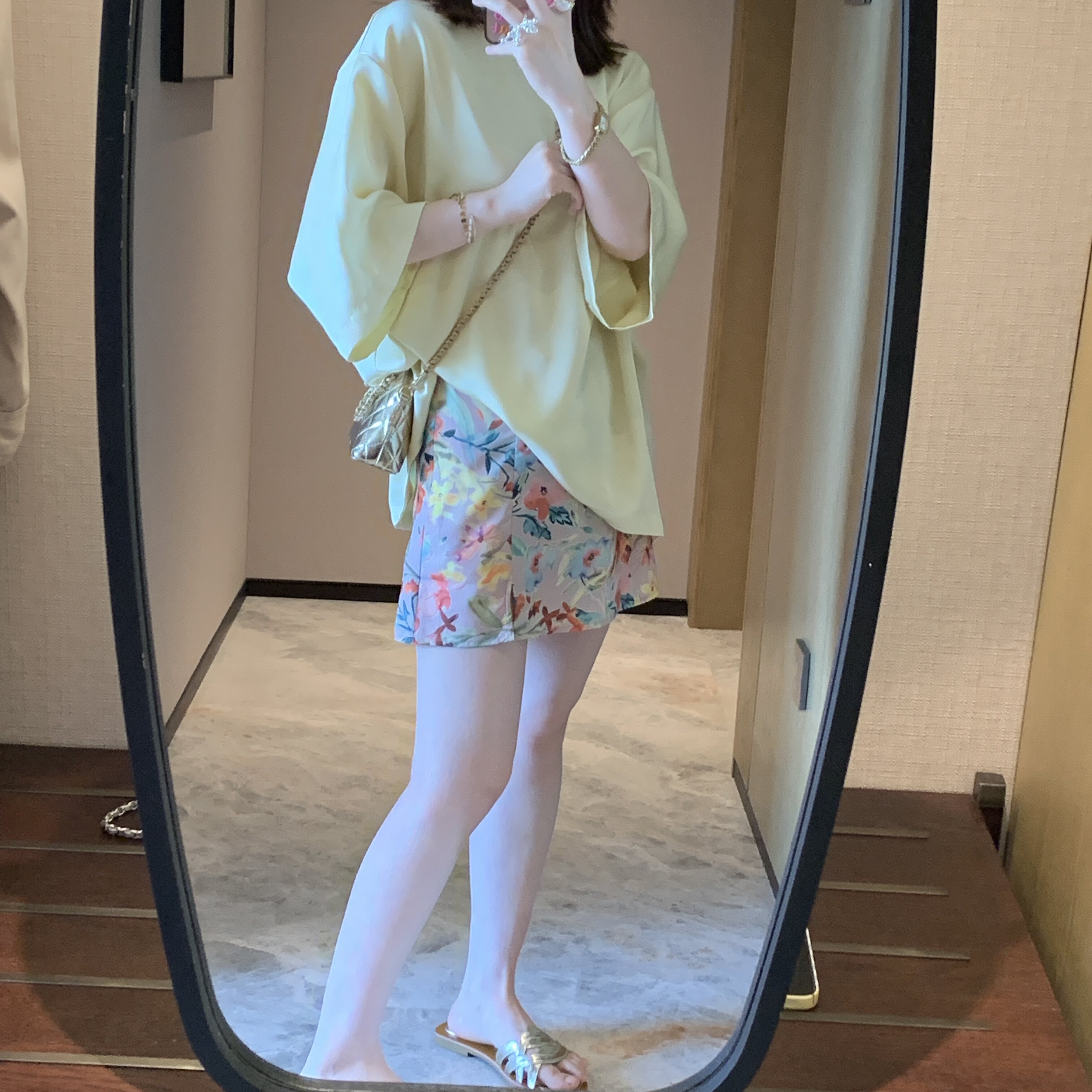 A型印花薄款夏季高腰休闲韩版短裤裙韩系风半身裙法式时尚