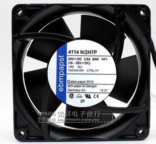 变频器风扇 90W 原装 3.8A 24V 12038 12CM EBM 德国 2H7P 4114N