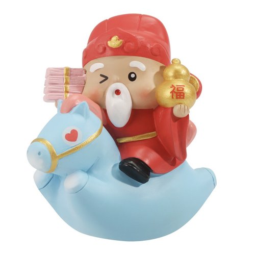 新款国潮马上有财神盲盒财神爷小摆件桌面装饰送朋友公司年会礼品