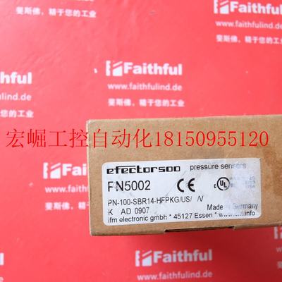 议价IFM PN5002 易福门全新压力传感器 PN-100-SBR14-HFPKG/U现货