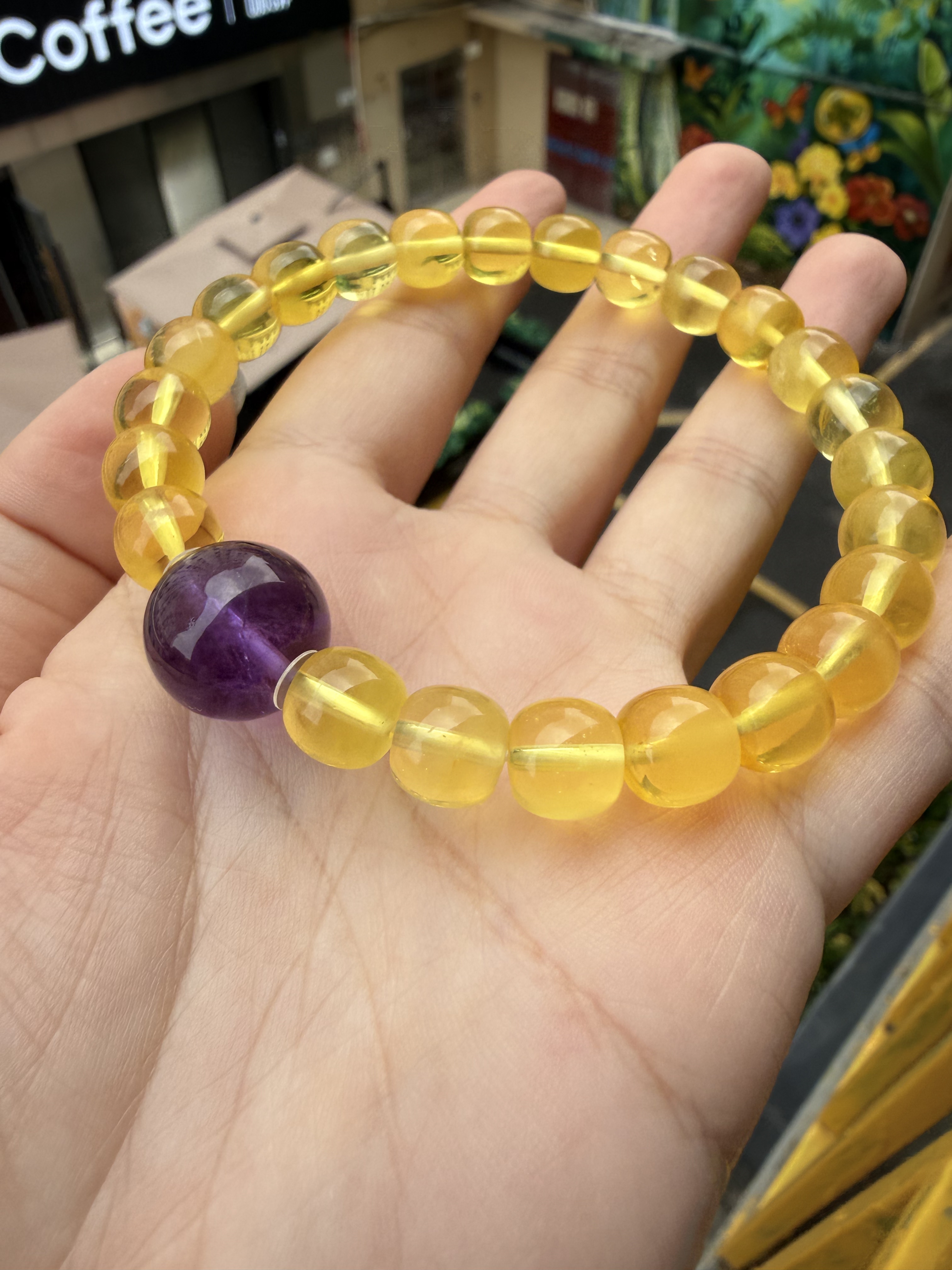 天然琥珀蜜蜡紫水晶手串手链文玩配饰配珠猴头金刚星月菩提女简约