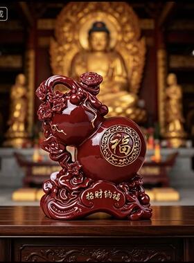【净心小禅院】红砂葫芦风水摆件寓意福禄客厅玄关书房卧室窗台