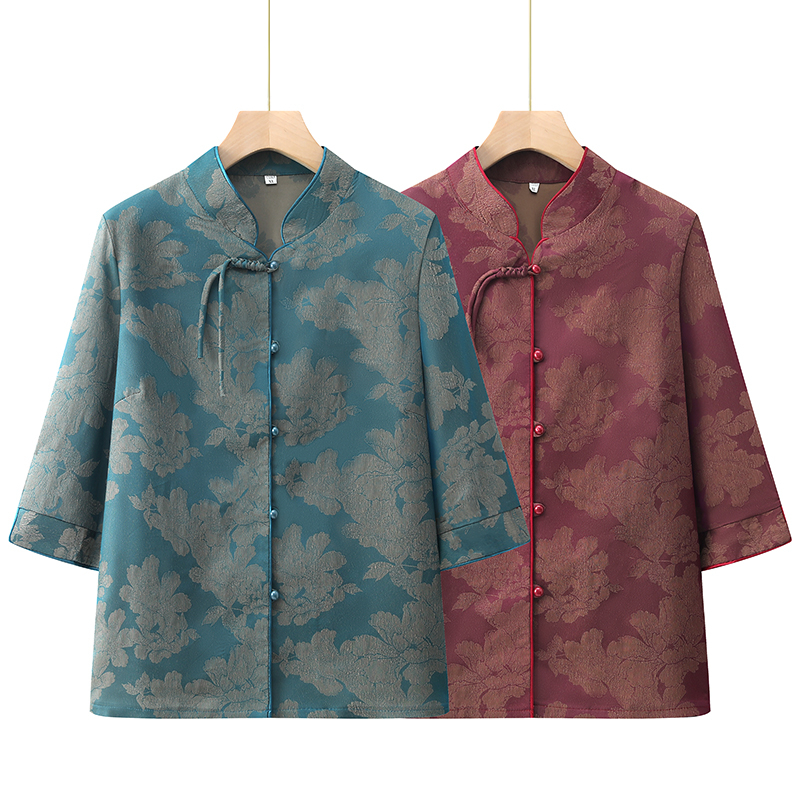 春装洋气衬衫妈妈装国风衬衣