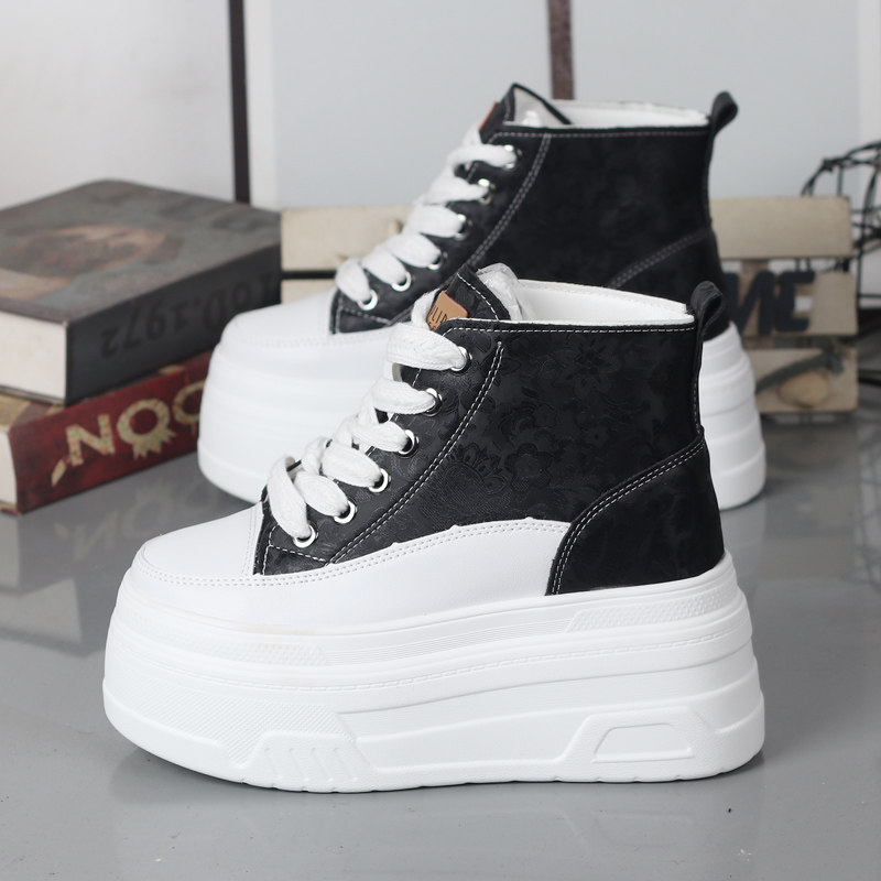 2024秋冬高帮鞋女厚底小白鞋内增高10-12CM百搭休闲学生单鞋棉鞋,女鞋,高帮鞋,淘宝优惠券,粉丝福利购,淘宝优惠卷