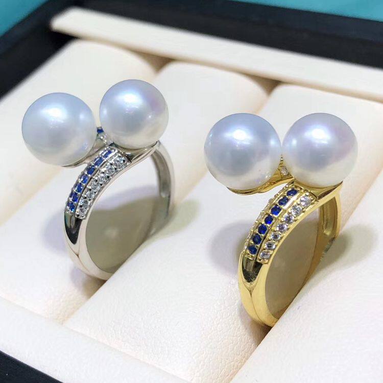 珍珠戒指配件长源纯银