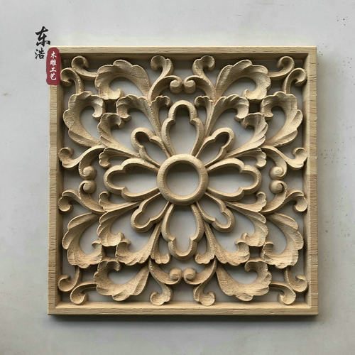 东阳木雕方形贴花画框墙饰壁挂