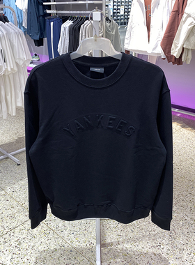 MLB卫衣男女同款NY复古字母运动情侣休闲圆领宽松套头衫3AMTB2044