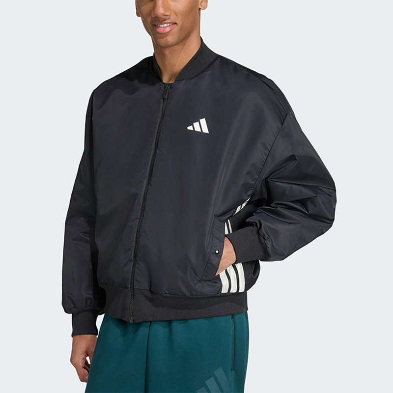 阿迪达斯男防风立领保暖运动棉服