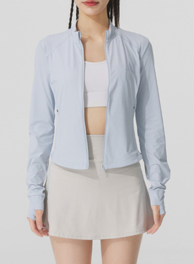 Adidas阿迪达斯外套女装25新款修身短款运动服休闲防晒夹克KE5780