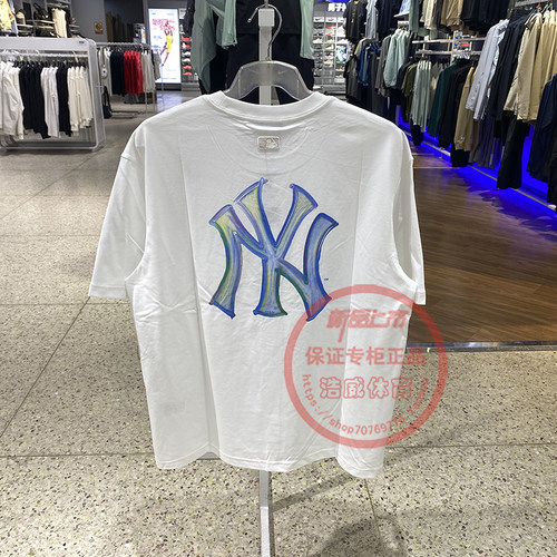 MLB短袖男女手绘印花宽松运动T恤