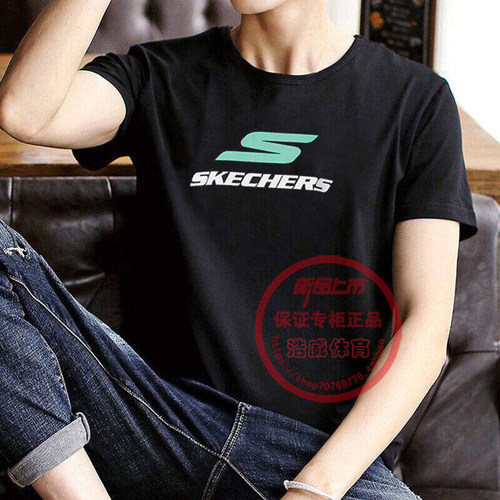 斯凯奇男女运动透气圆领短袖T恤