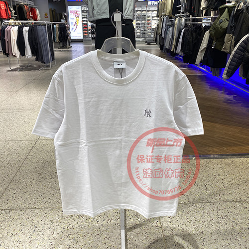 MLB短袖男女小标透气圆领运动T恤