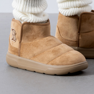 MLB女鞋秋冬款舒适保暖棉鞋加绒运动休闲鞋时尚短筒靴3AWBBCB46
