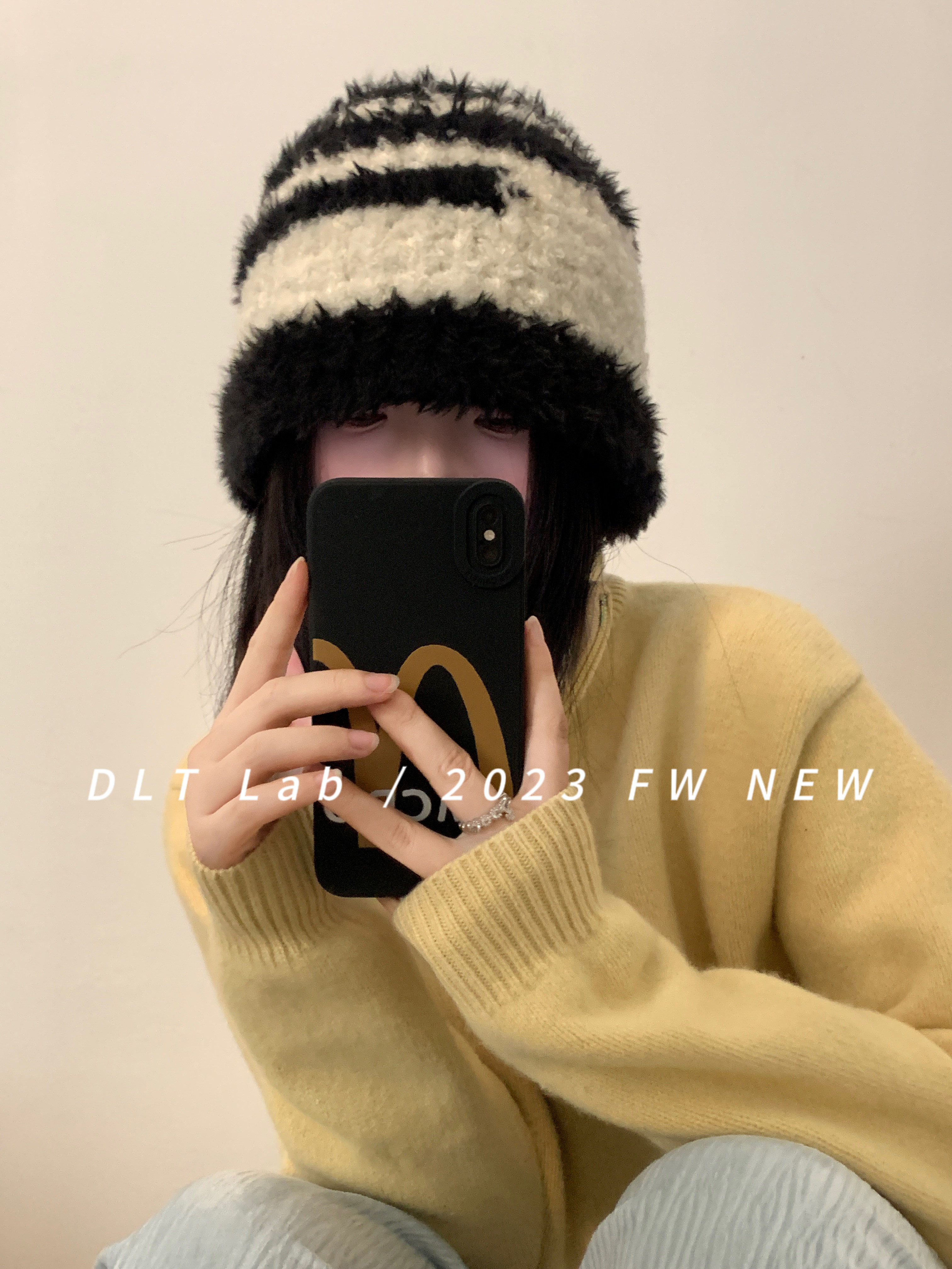 毛绒渔夫帽逛街休闲女秋冬保暖