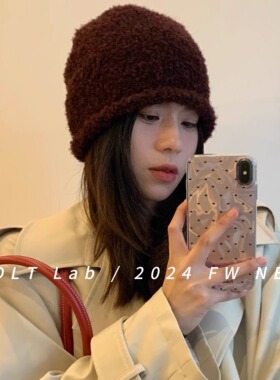出游堆堆帽女保暖安可拉红秋冬