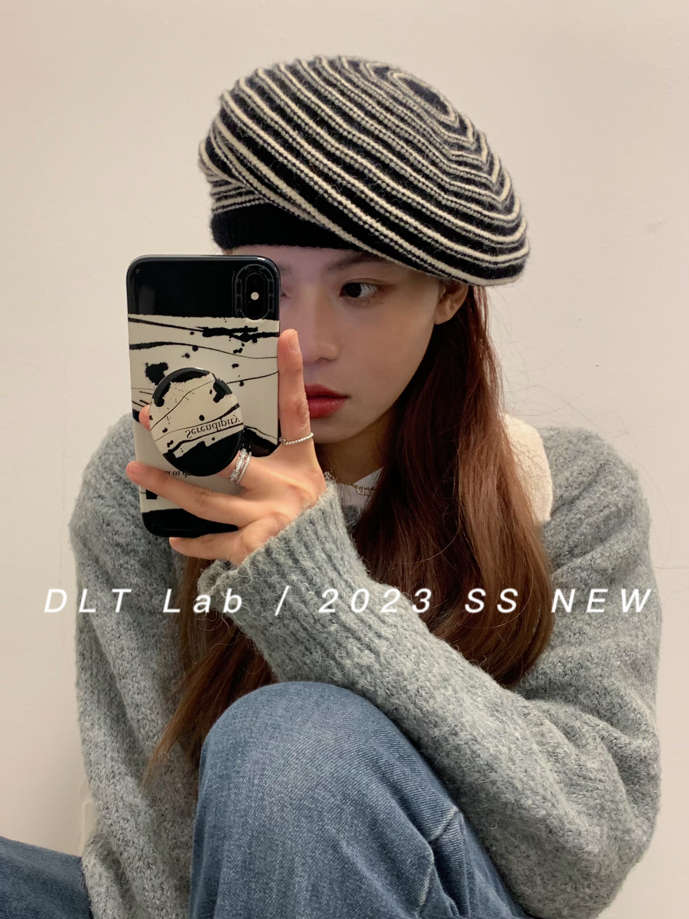 贝雷帽逛街休闲女四季条纹画家帽