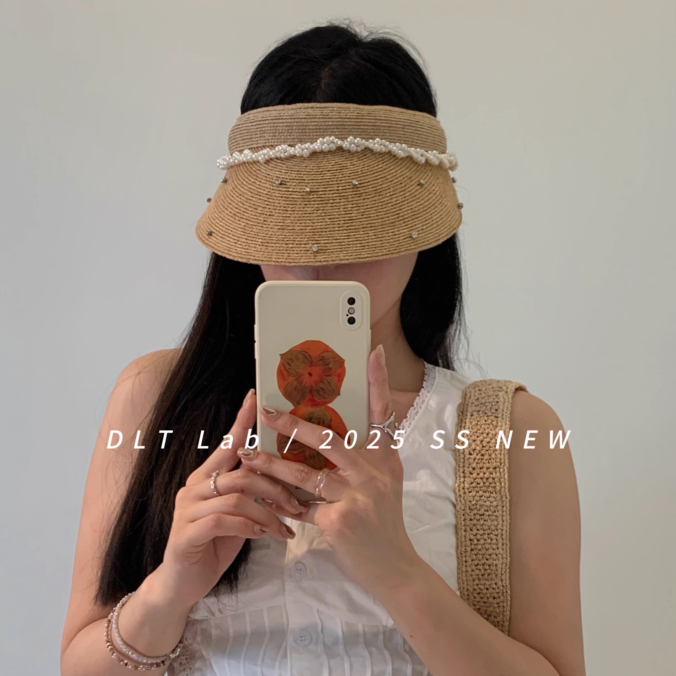 DLTLab丁老头春夏新品满钻轻奢拉菲草空顶帽2025气质遮阳防晒帽子