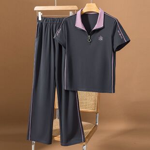 休闲运动服套装女夏季2026新款洋气百搭显瘦减龄时尚跑步服两件套