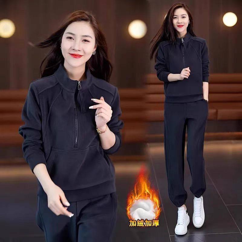 加绒加厚女士卫衣运动服套装2026秋冬新款休闲时尚两件套洋气时髦,女装/女士精品,休闲运动套装,淘宝优惠券,粉丝福利购,淘宝优惠卷