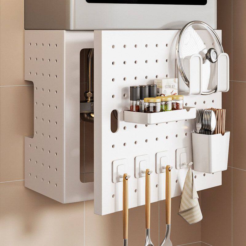 燃气热水器装饰遮挡罩可开门厨房洞洞板置物架天然气管线遮丑挡板