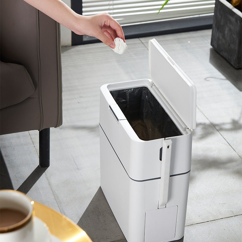 2025新款卫生间垃圾桶带马桶刷一体窄缝厕所专用带盖不脏手小尺寸