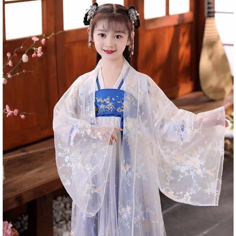 九能儿童汉服女童超仙古装襦裙宝宝唐装中国风2022春秋薄款公主连怎么样,好用不?