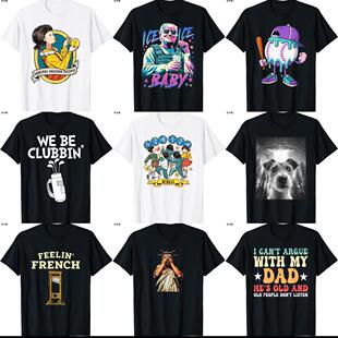 纯棉动漫纯棉男女洗水学生宽松百搭t恤 复古 花可美新款 美式