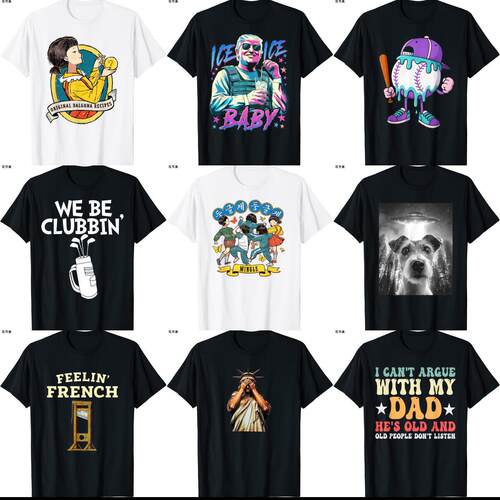 花可美新款美式复古T恤