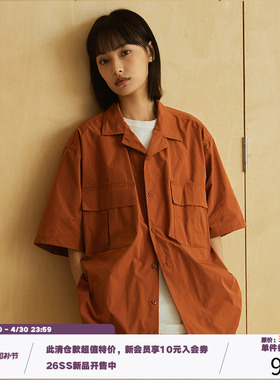 LR MADE 日系简约复古 双袋休闲抗皱棉感基础款古巴领衬衫