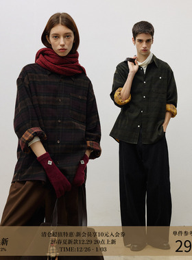 LR MADE 25AW 圣诞系列 双色面洗褪绒感色织格纹 格子长袖衬衫