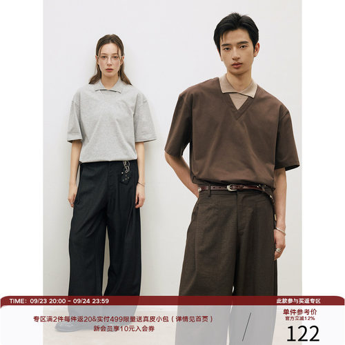 LR MADE 26SS 一体式针织毛衣领 Sorona®假两件撞色领短袖T恤