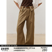 微喇休闲长西裤 千鸟格翻折腰头 休闲通勤抗皱TR MADE 26SS