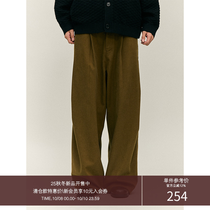 LR MADE 24AW 立体裁剪 侧边层次褶位 慵懒垂感天丝棉直筒长裤
