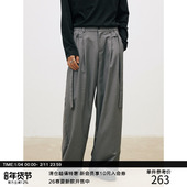 造型感A字休闲飘逸长西裤 定番飘带系列 前片褶位 MADE 26SS