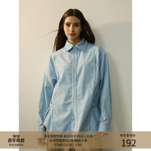 活页可调节袢扣 24AW 重磅垂感TR 休闲方领长袖 口袋衬衫 MADE