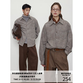 渐变色纽扣 大地色系 微泡泡肌理 格纹衬衫 25AW 复古长袖 MADE