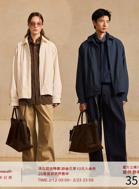 LR MADE 25AW 高密同色刺绣 下摆活褶 简约复古压线行政夹克外套