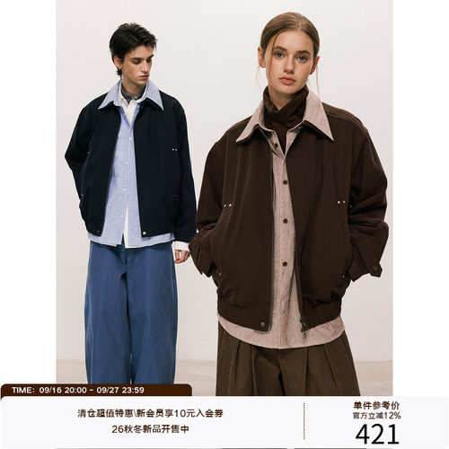 LR MADE 26AW 衬衫式撞色假两件 口袋铆钉磨毛复古感夹克外套