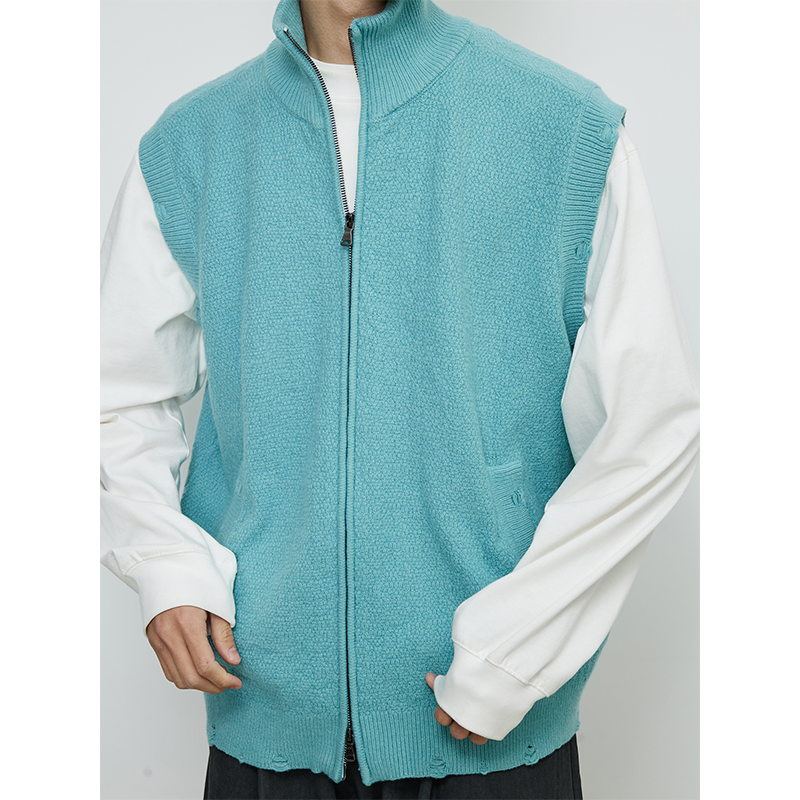 肌理提花针织马甲背心LRMADE