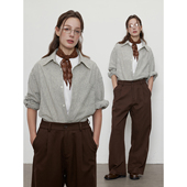 MADE 单穿叠穿复古格子衬衫 25AW 微皱感 双色编织细格纹