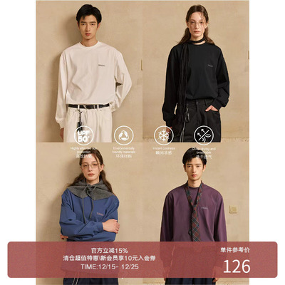 LR MADE 25AW 240G Sorona®定番小logo标语 单穿打底圆领长袖T恤