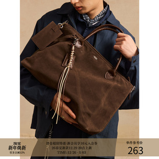 手提斜跨单肩旅行托特包 细腻麂皮绒 25AW 附带小零钱包 MADE