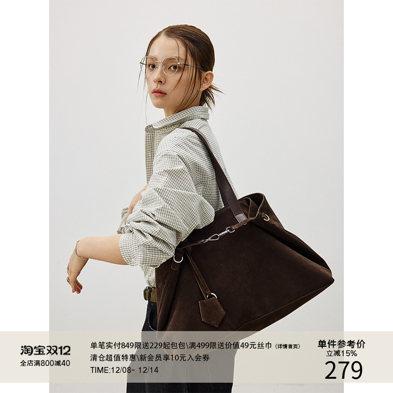 LR MADE 25AW 暗纹PU/颗粒感麂皮 单肩/斜挎/手拎 通勤HOBO托特包