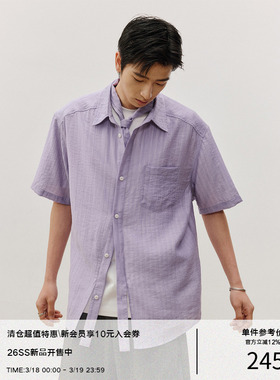 LR MADE 26SS 门襟飘带 轻薄肌理纱感 慵懒感短袖衬衫 附同色丝巾